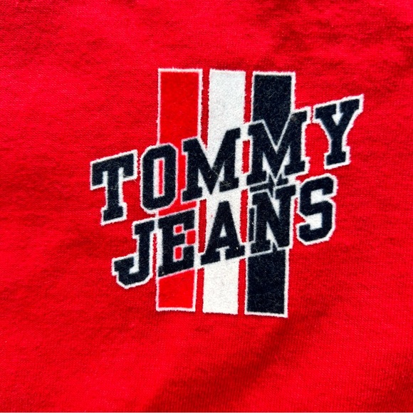 Vintage Tommy Hilfiger Jeans Men’s Medium Velvet Lettering Logo Shirt 90s Preppy - Picture 4 of 8